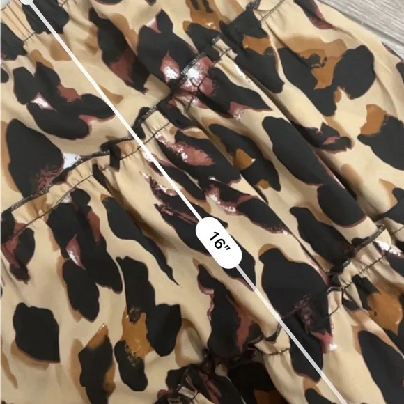 Leopard print ruffle floral tiered skirt - Picture 4 of 5